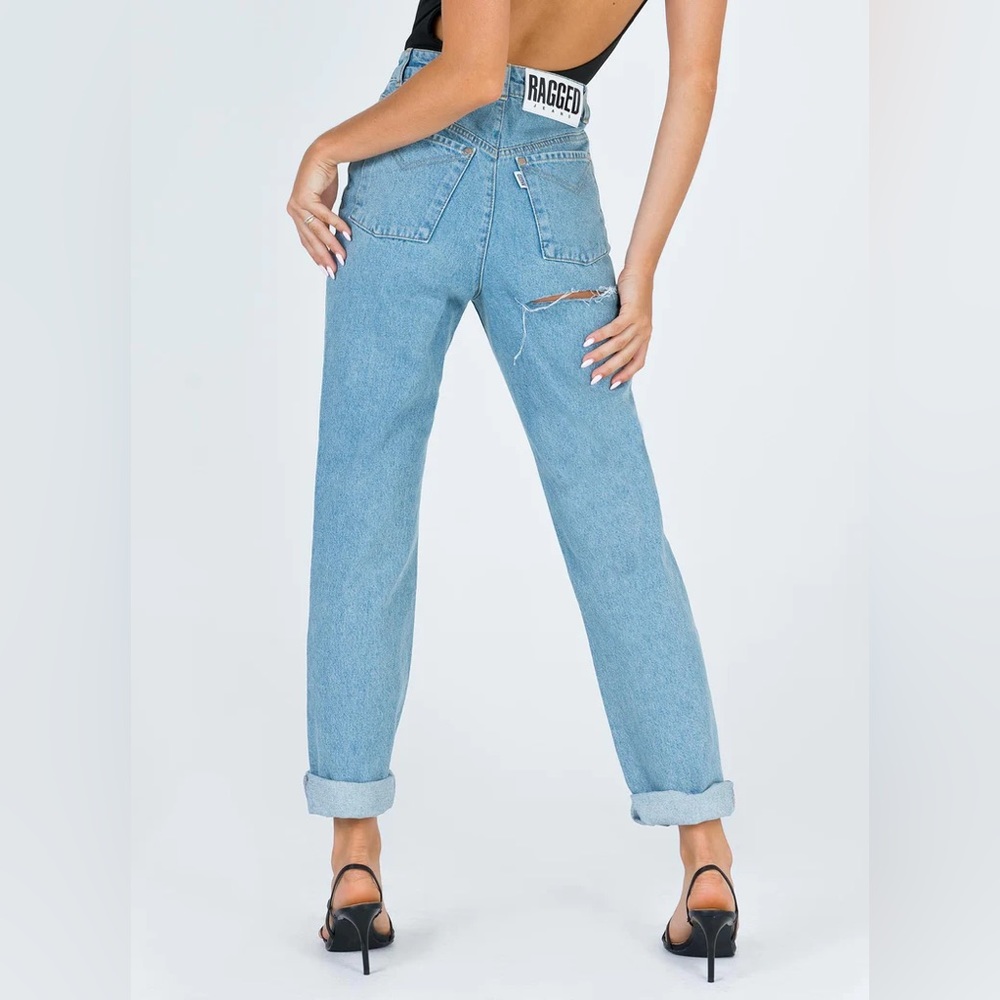 Ragged blue jeans